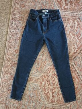 Abercrombie & Fitch The Super Skinny Ankle High-Rise Indigo Jeans